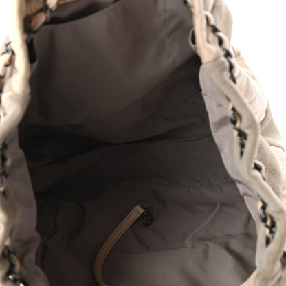 Chanel Calfskin Suede Quilted Patchwork Drawstring Bag Beige 5 of 11