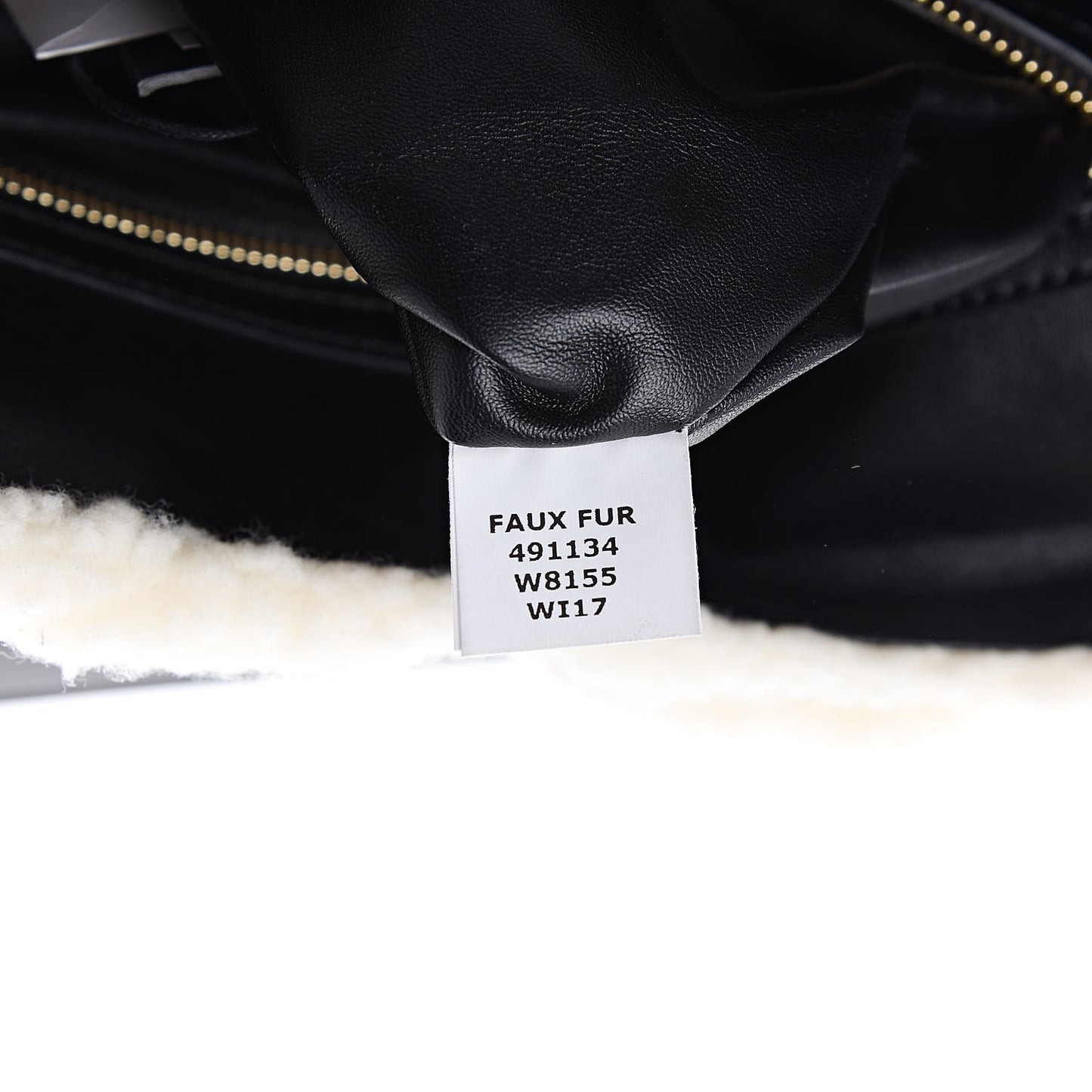 Eco Alter Nappa Shearling Popper Bucket Bag Black White