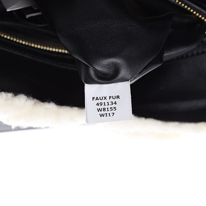 Stella McCartney Eco Alter Nappa Shearling Popper Bucket Bag Black White 7 of 11