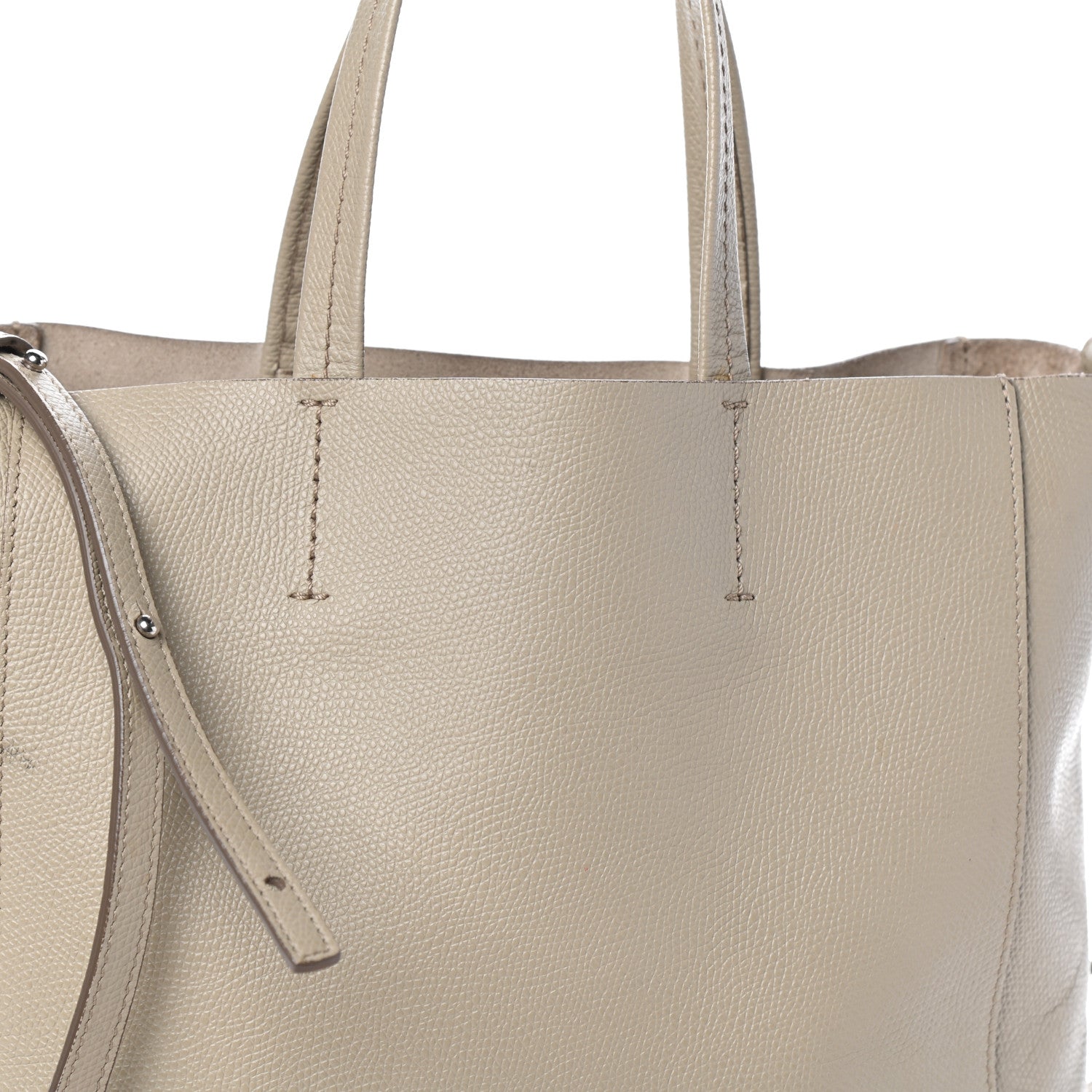 Celine Grained Calfskin Small Vertical Bi-Cabas Fluo Orange Taupe 7 of 9
