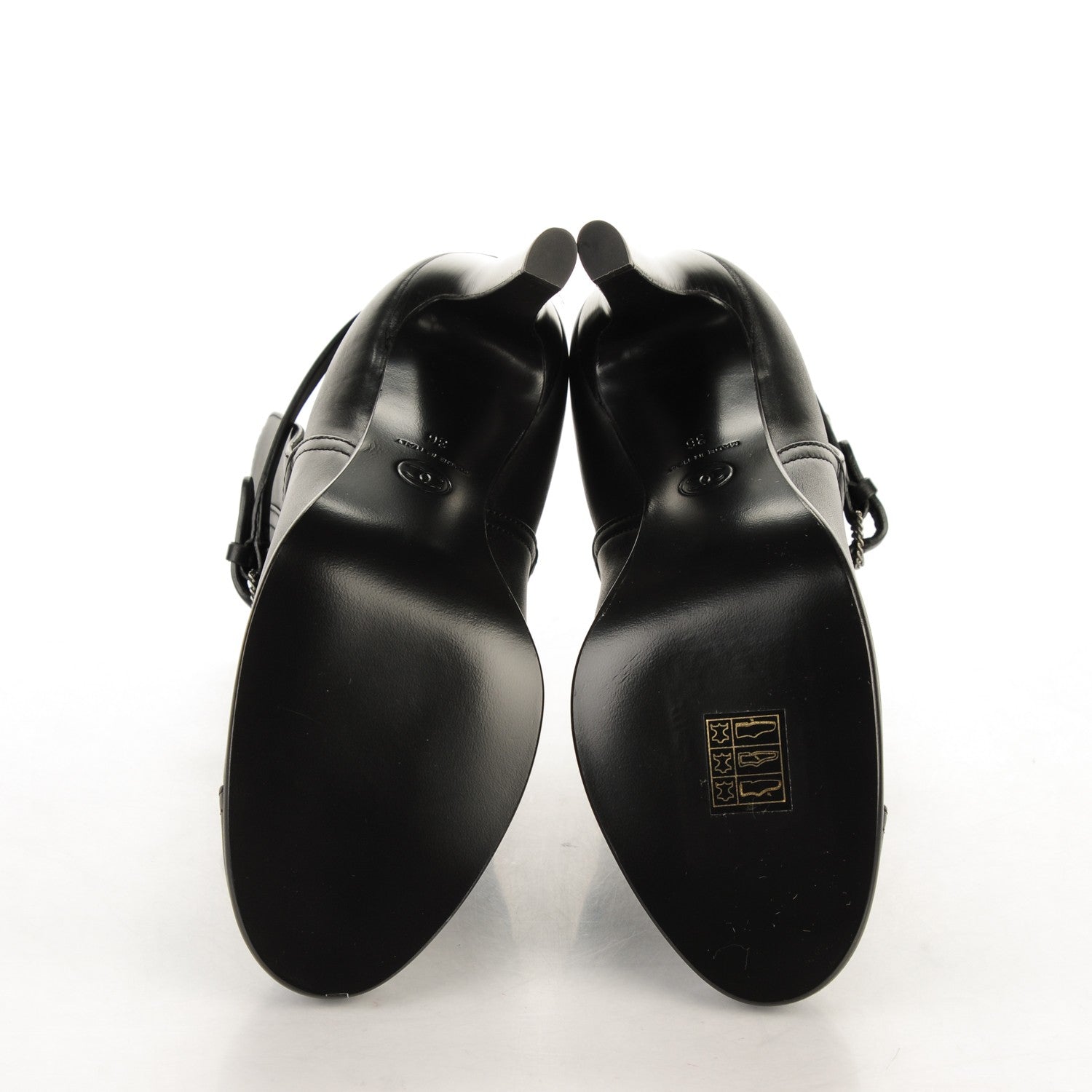 Chanel Calfskin Buckle Short Boots 36 Black 5 of 7