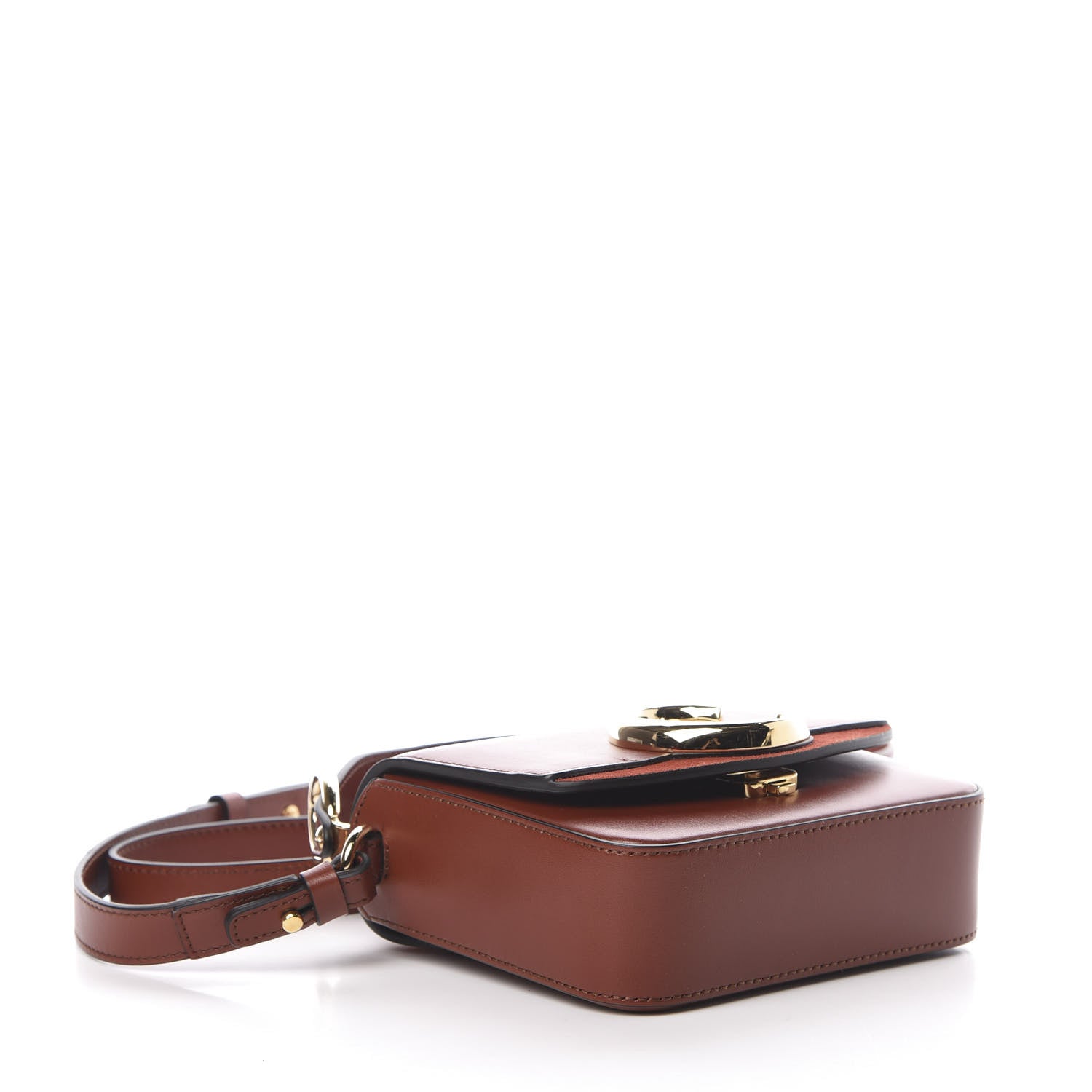Chloe Shiny Calfskin Suede Mini C Bag Sepia Brown 4 of 10