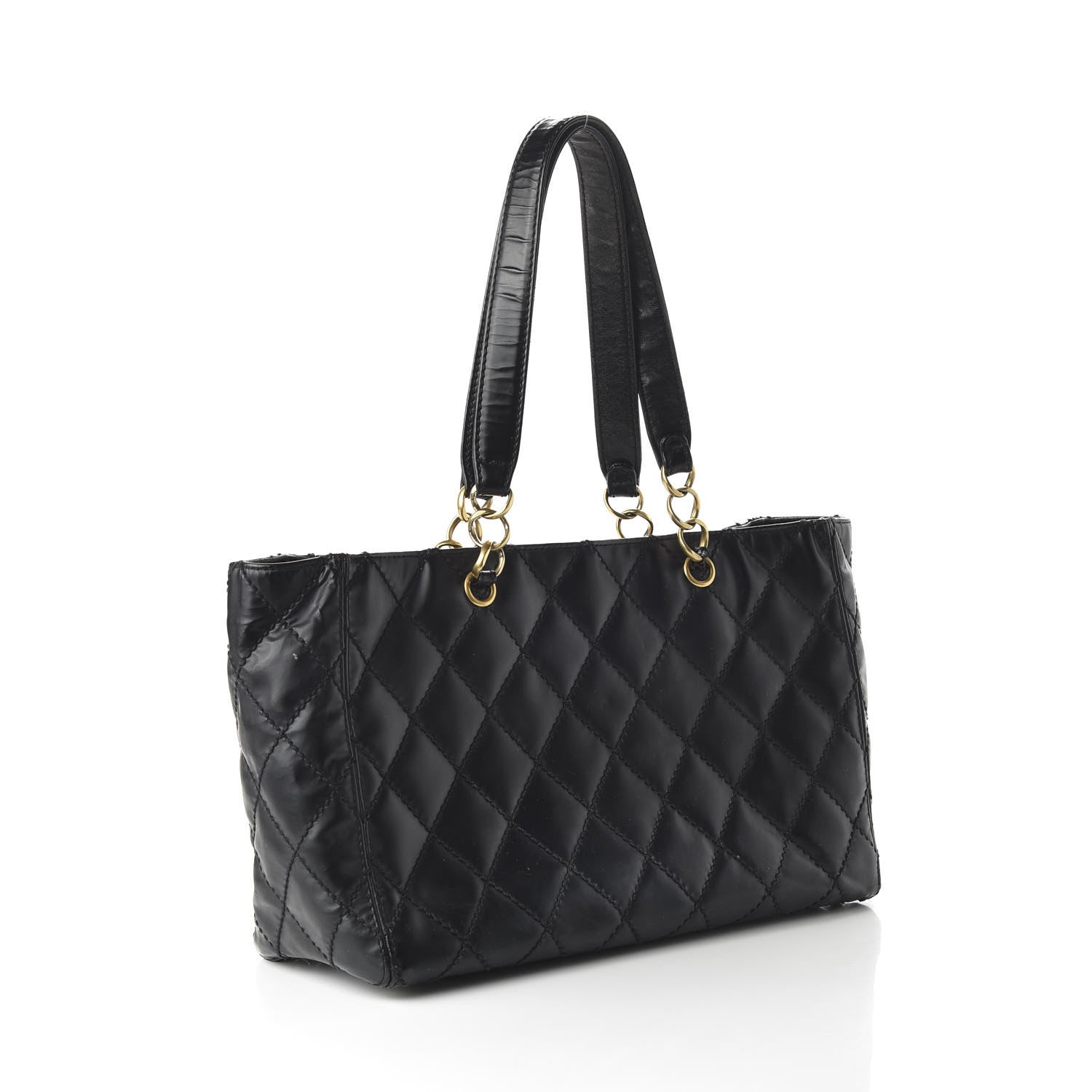 Chanel Glazed Calfskin Stitch Tote Black 3 of 16