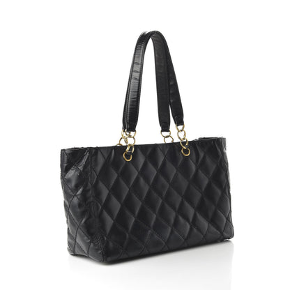 Chanel Glazed Calfskin Stitch Tote Black 3 of 16
