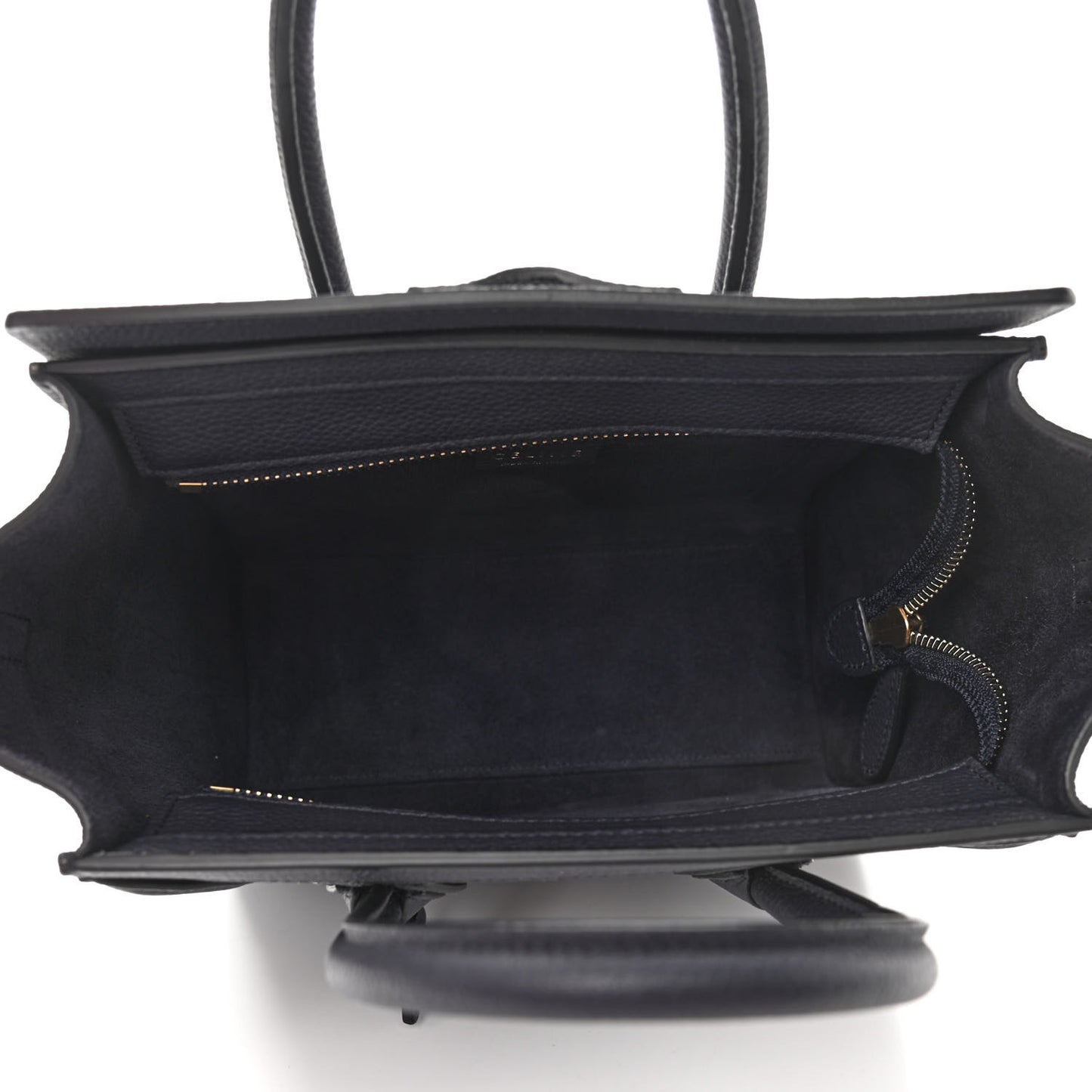 Baby Drummed Calfskin Nano Luggage Navy Blue