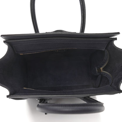 Celine Baby Drummed Calfskin Nano Luggage Navy Blue 5 of 10