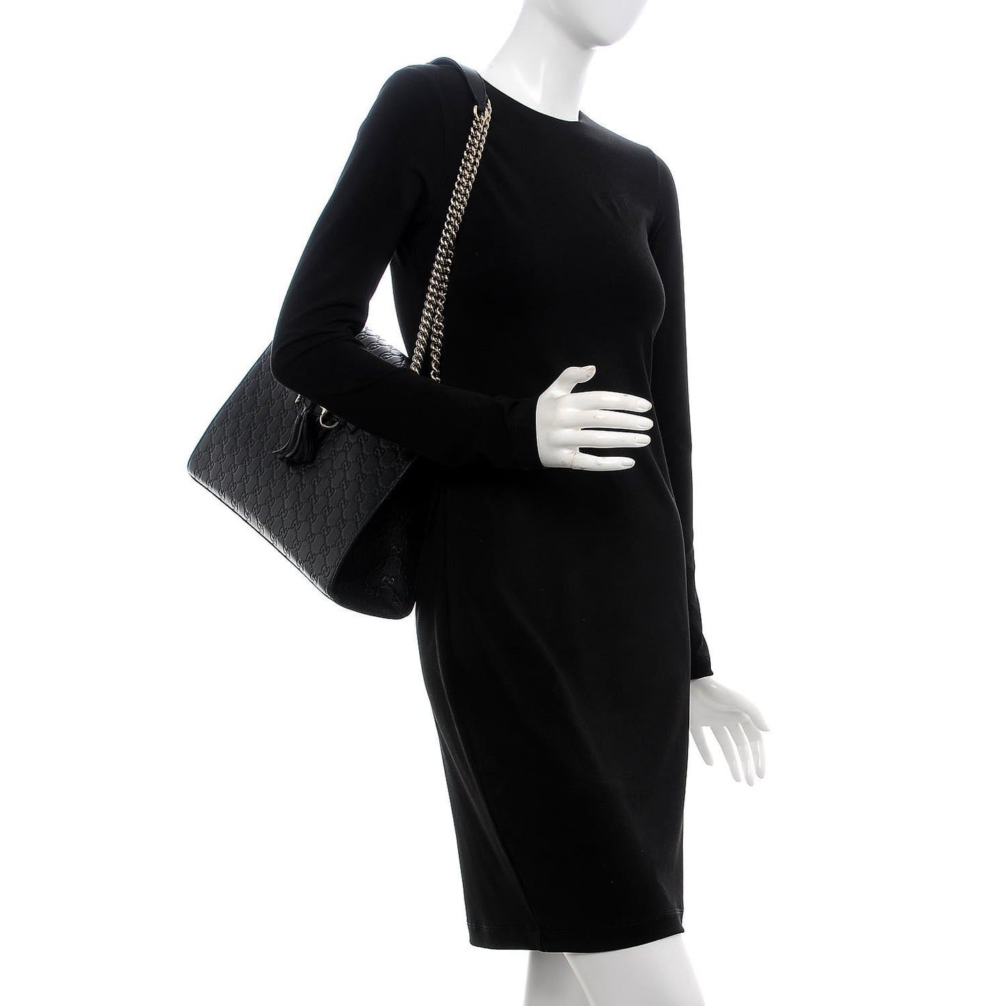 Guccissima Large Emily Chain Shoulder Bag Black