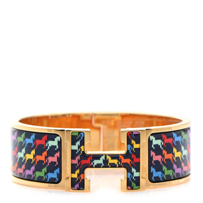 Hermes Enamel Cheval Pixel Narrow Clic Clac H Bracelet PM Indigo Multicolor 1 of 5