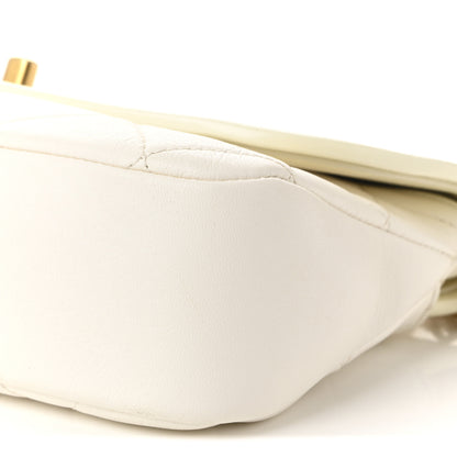 Chanel Lambskin Patent Quilted Small La Parisienne Top Handle Flap White 10 of 12