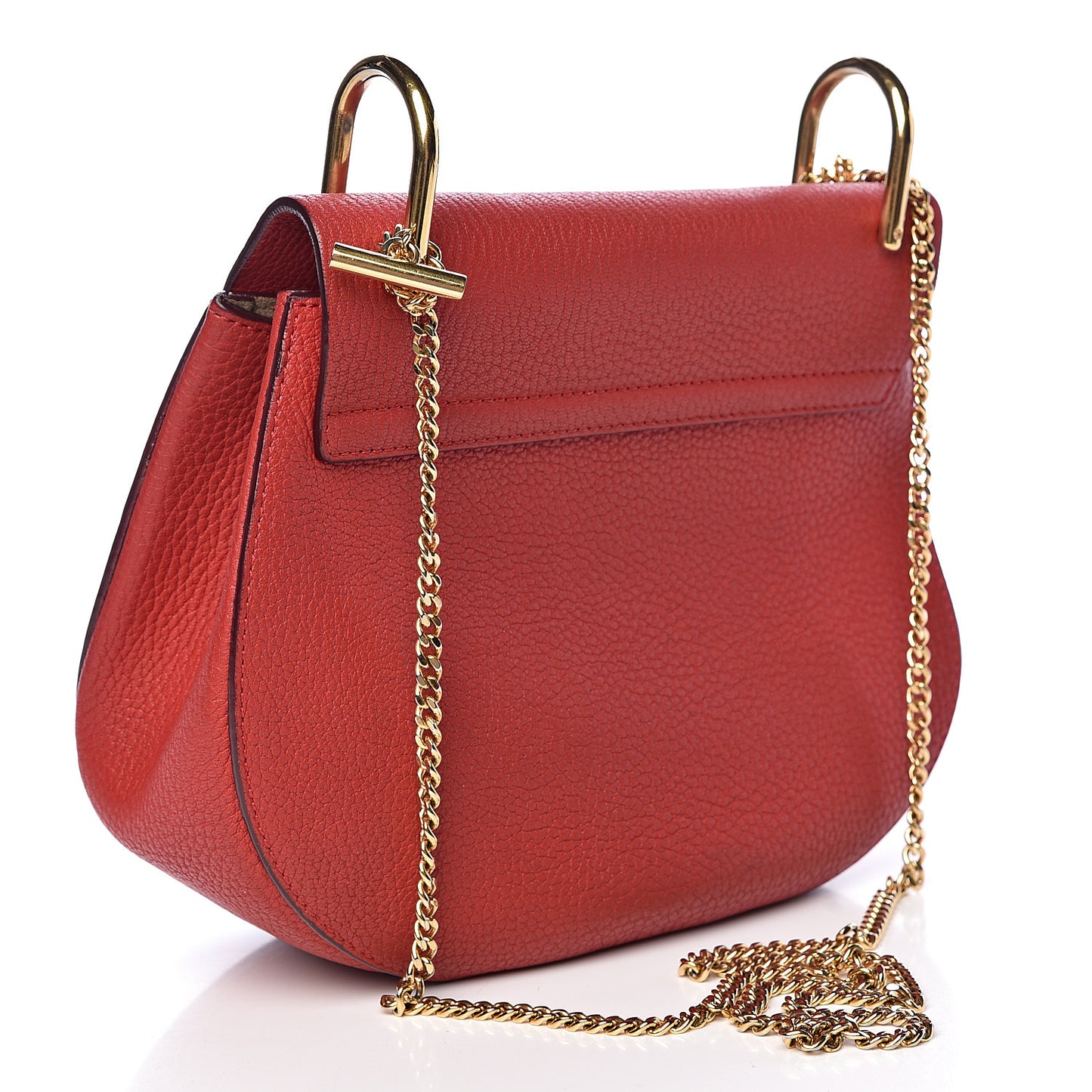 Grained Lambskin Drew Shoulder Bag Plaid Red