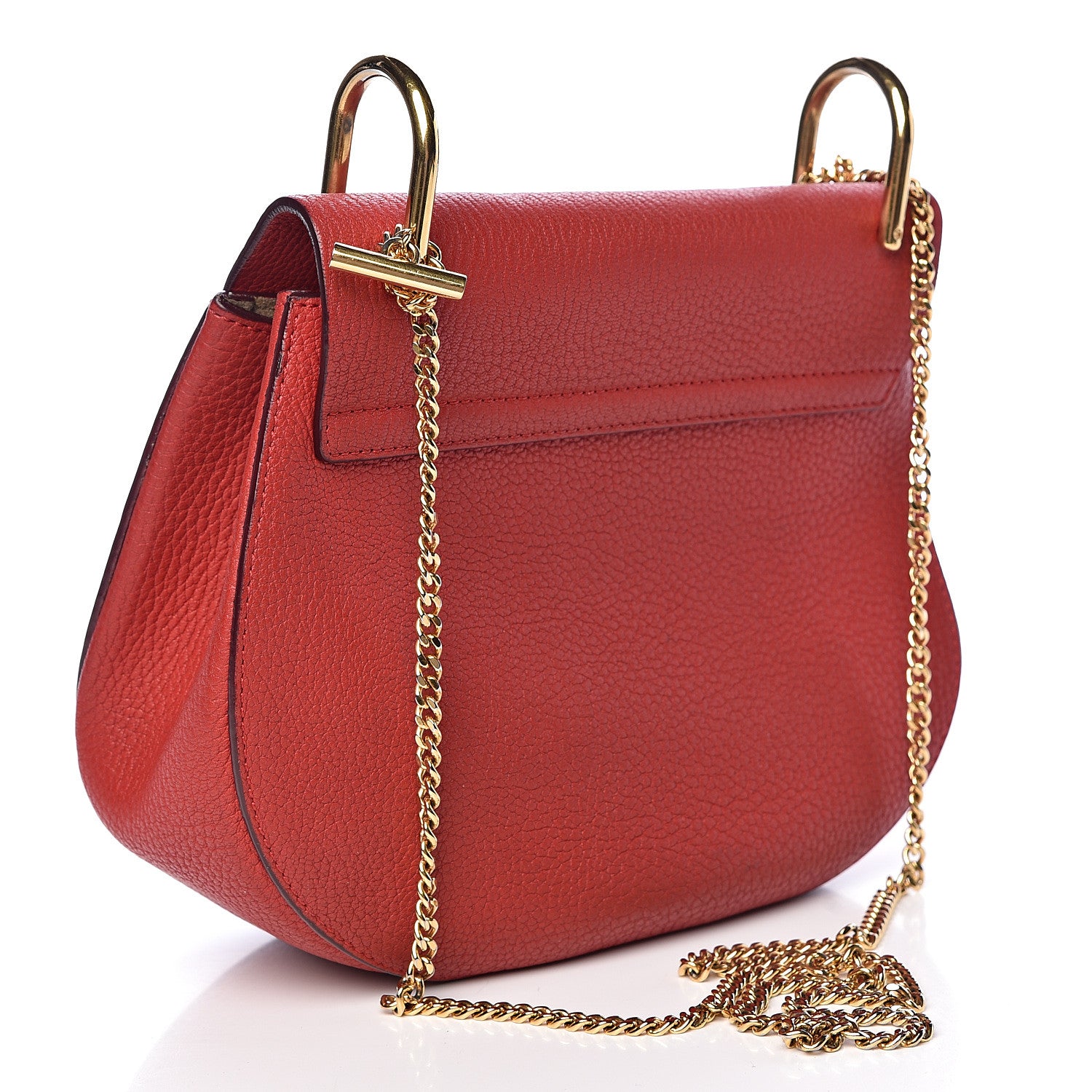 Chloe Grained Lambskin Drew Shoulder Bag Plaid Red 3 of 18