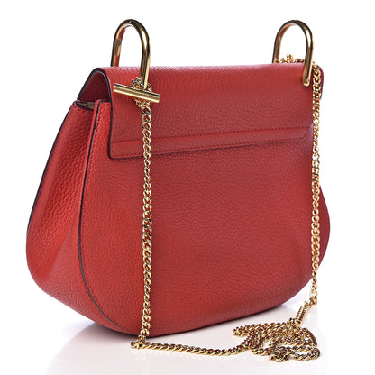 Chloe Grained Lambskin Drew Shoulder Bag Plaid Red 3 of 18