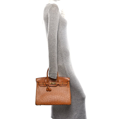 Hermes Ostrich Birkin 35 Gold 3 of 15