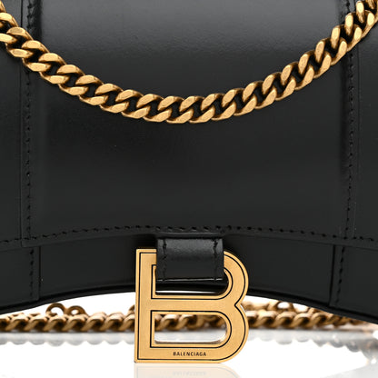 Balenciaga Shiny Box Calfskin Hourglass Chain Bag Black 7 of 9