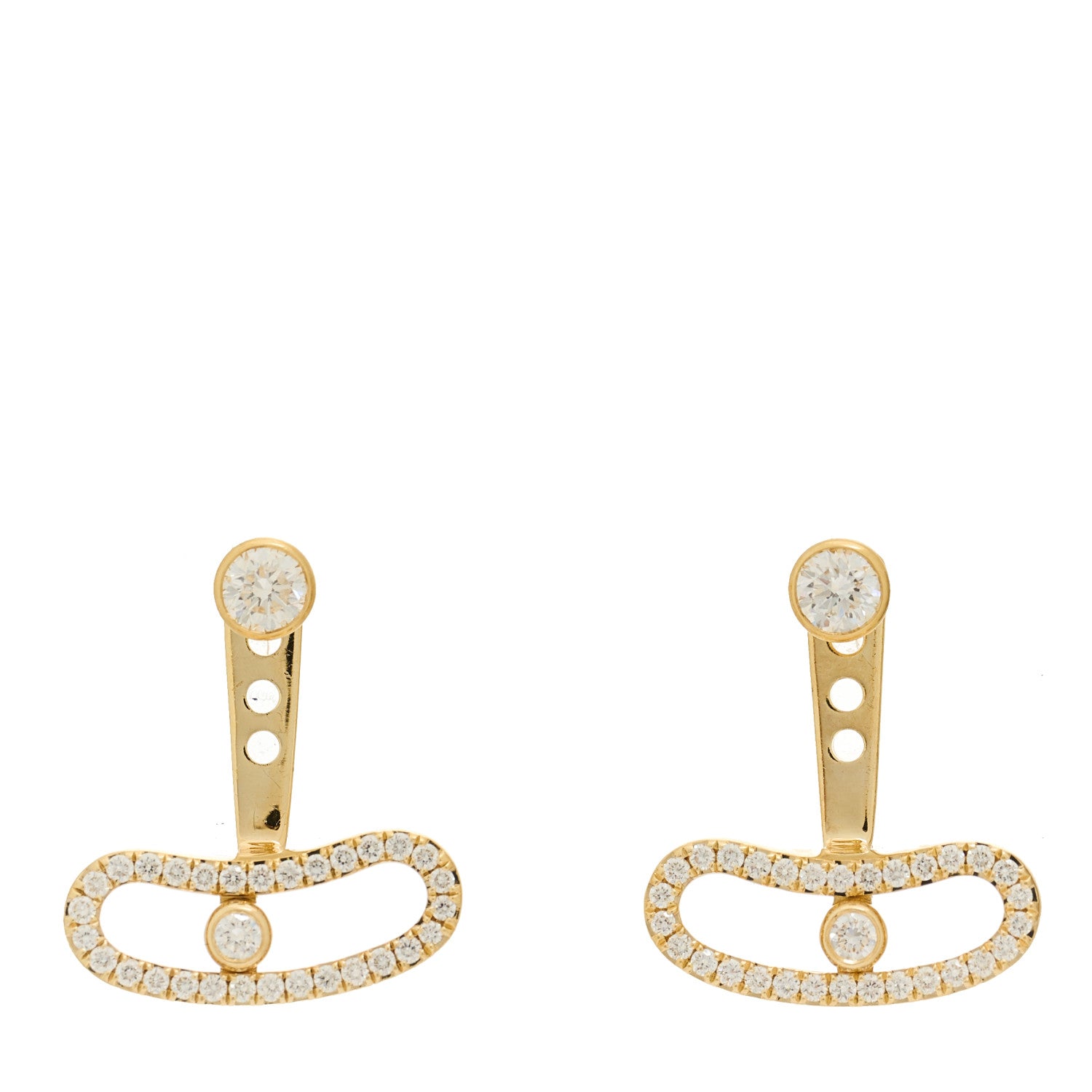 Messika 18K Yellow Gold Diamond Move Uno Jacket Earrings 1 of 4