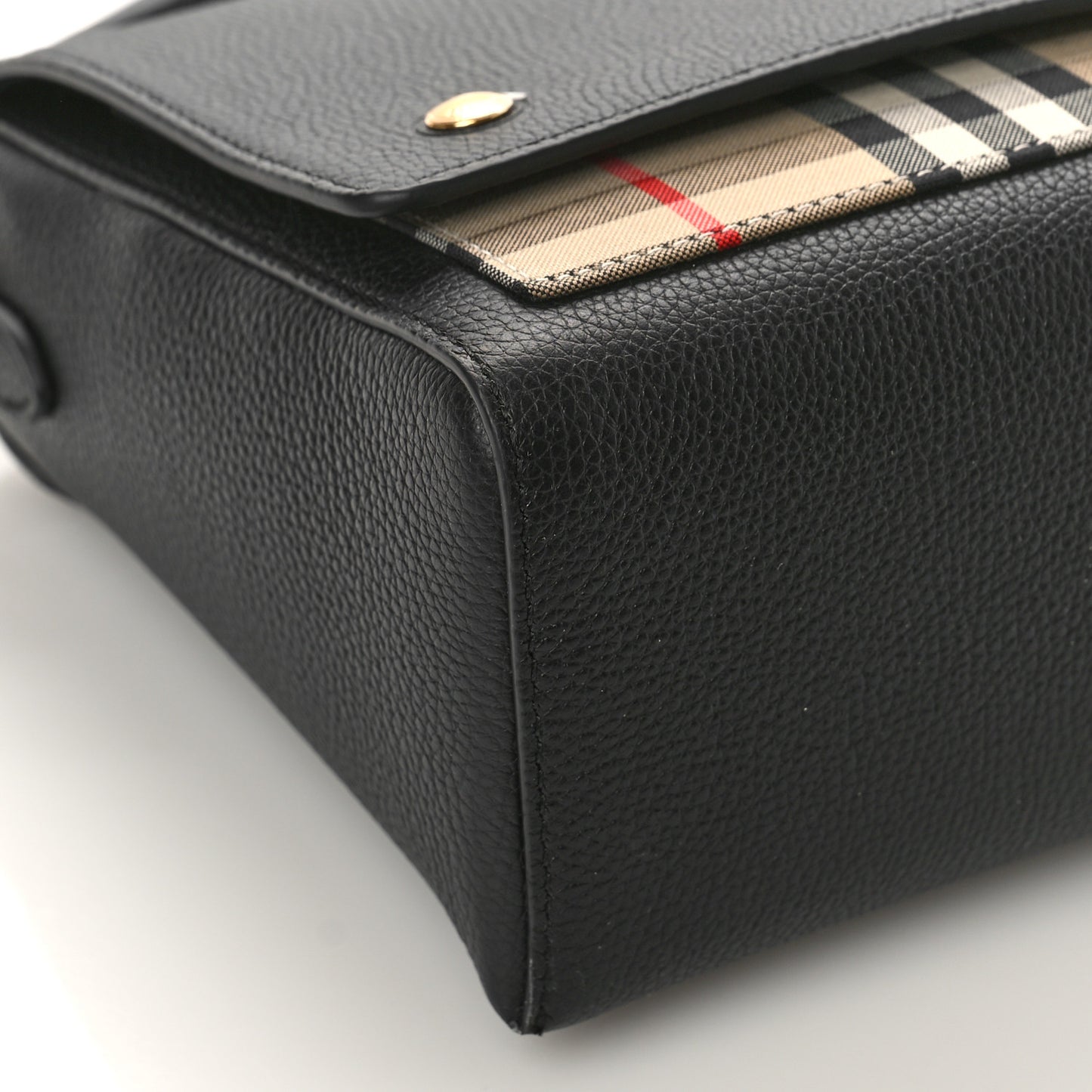 Grainy Calfskin Vintage Check Note Crossbody Bag Black