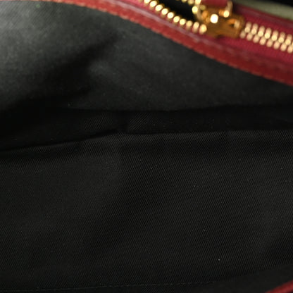 Burberry Grainy Calfskin House Check Medium Banner Tote Crimson 5 of 10