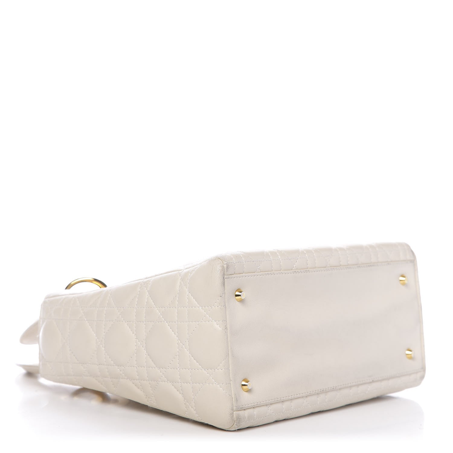 Christian Dior Lambskin Cannage Medium Lady Dior Light Beige 4 of 19