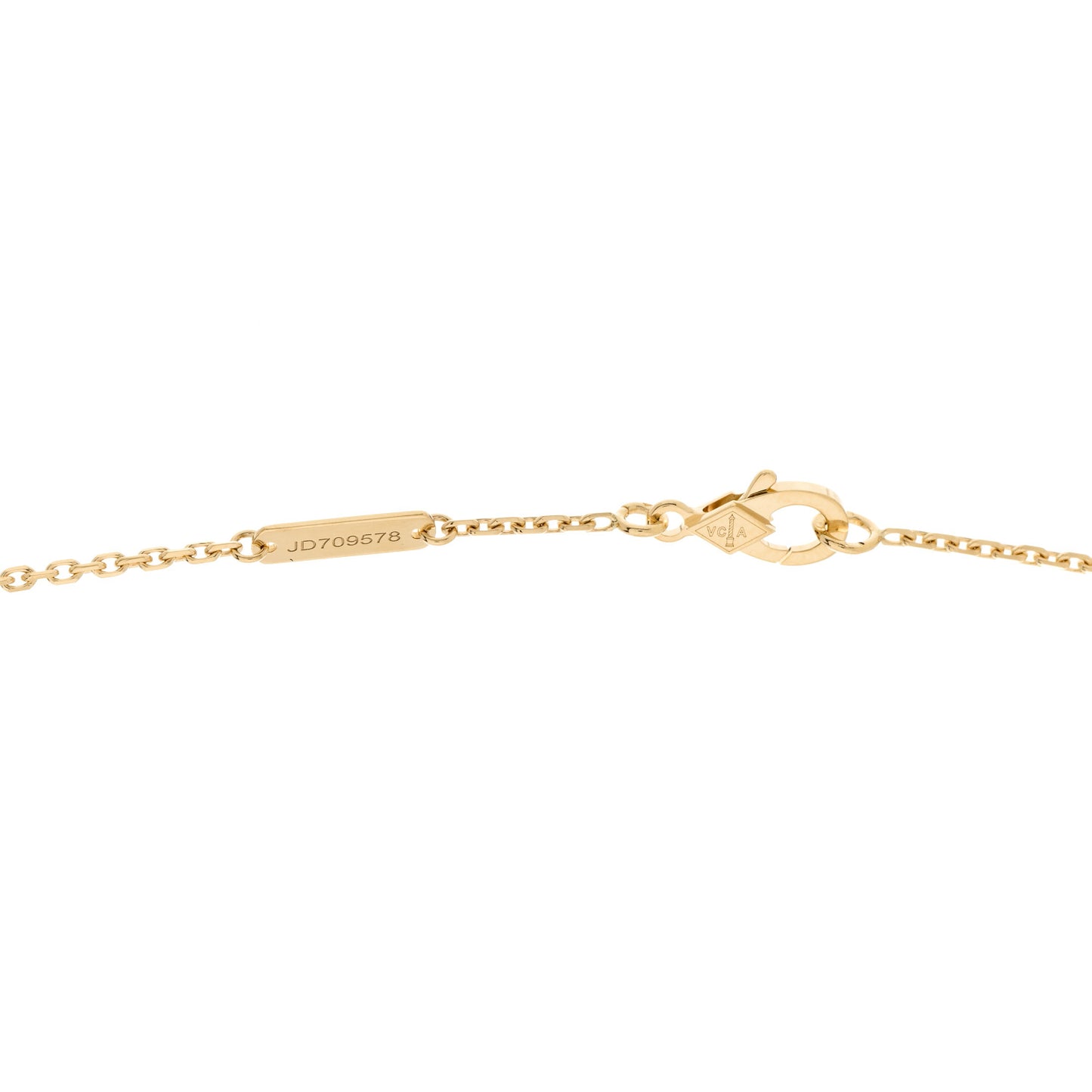 18K Yellow Gold Blue Sevres Porcelain Magic Alhambra Vendome Necklace