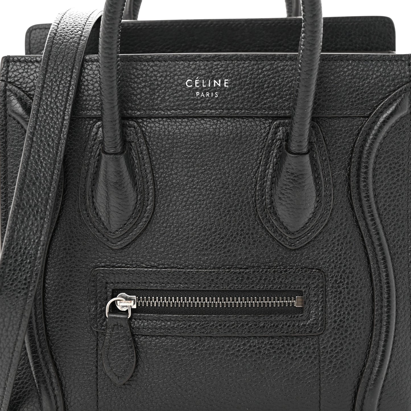 Drummed Calfskin Nano Luggage Black