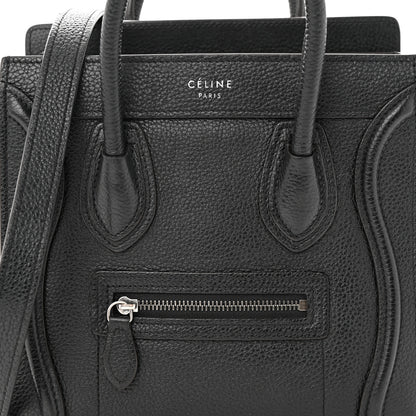 Celine Drummed Calfskin Nano Luggage Black 7 of 10