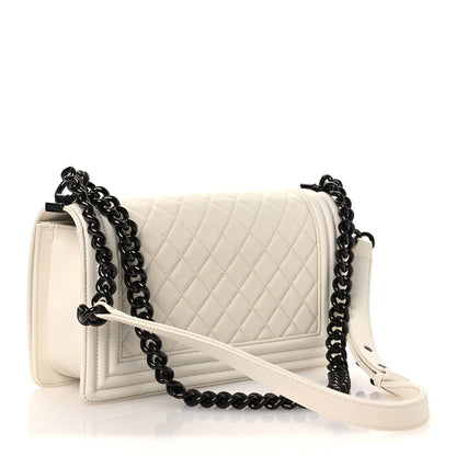 Chanel Calfskin Quilted Medium Boy Flap White 3 of 12
