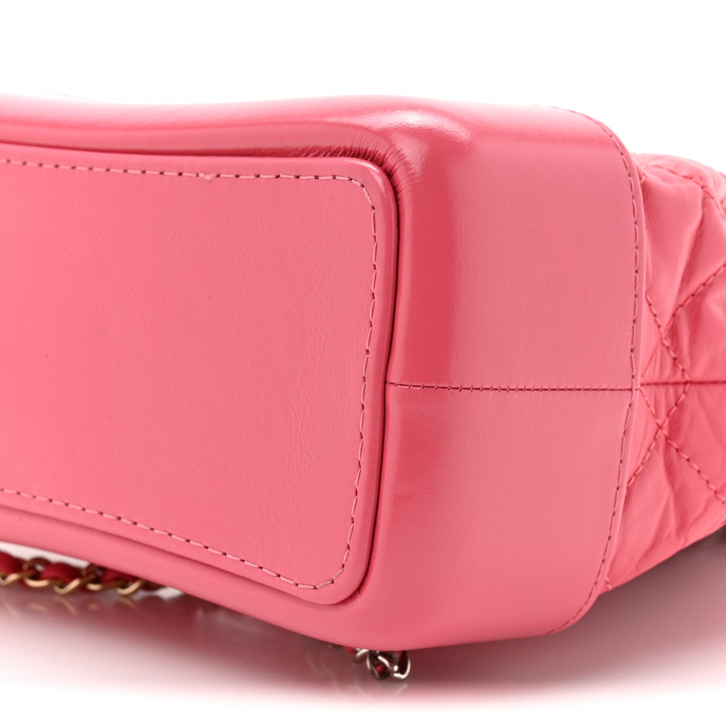 Aged Calfskin Quilted Small Gabrielle Backpack Dark Pink