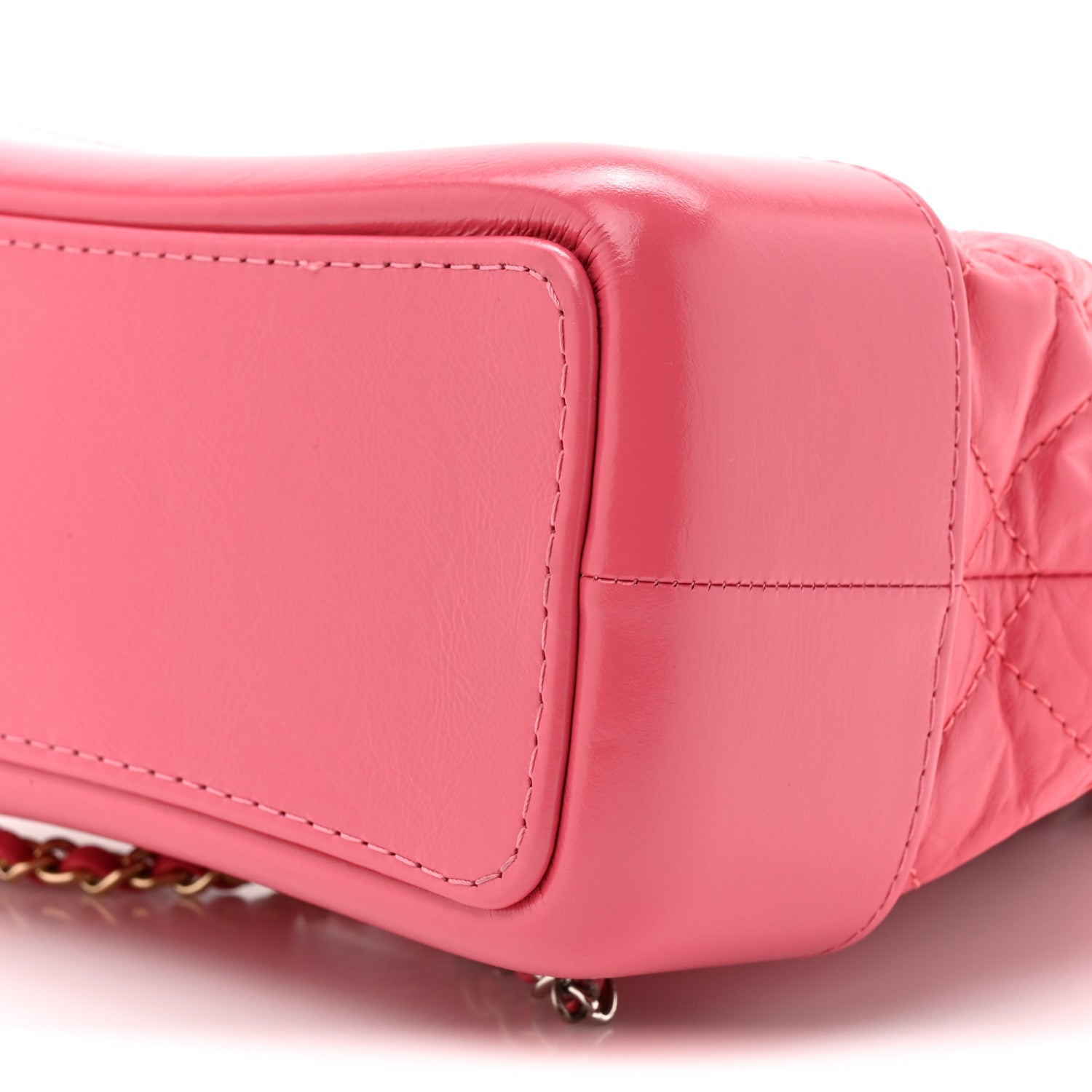Chanel Aged Calfskin Quilted Small Gabrielle Backpack Dark Pink 9 of 10