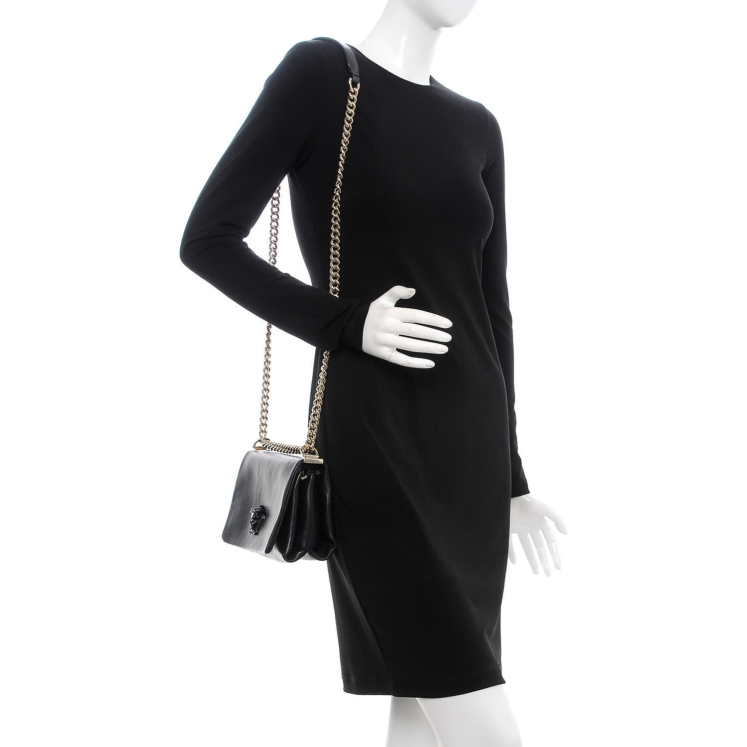 Versace Nappa Palazzo Sultan Shoulder Bag Black 2 of 7