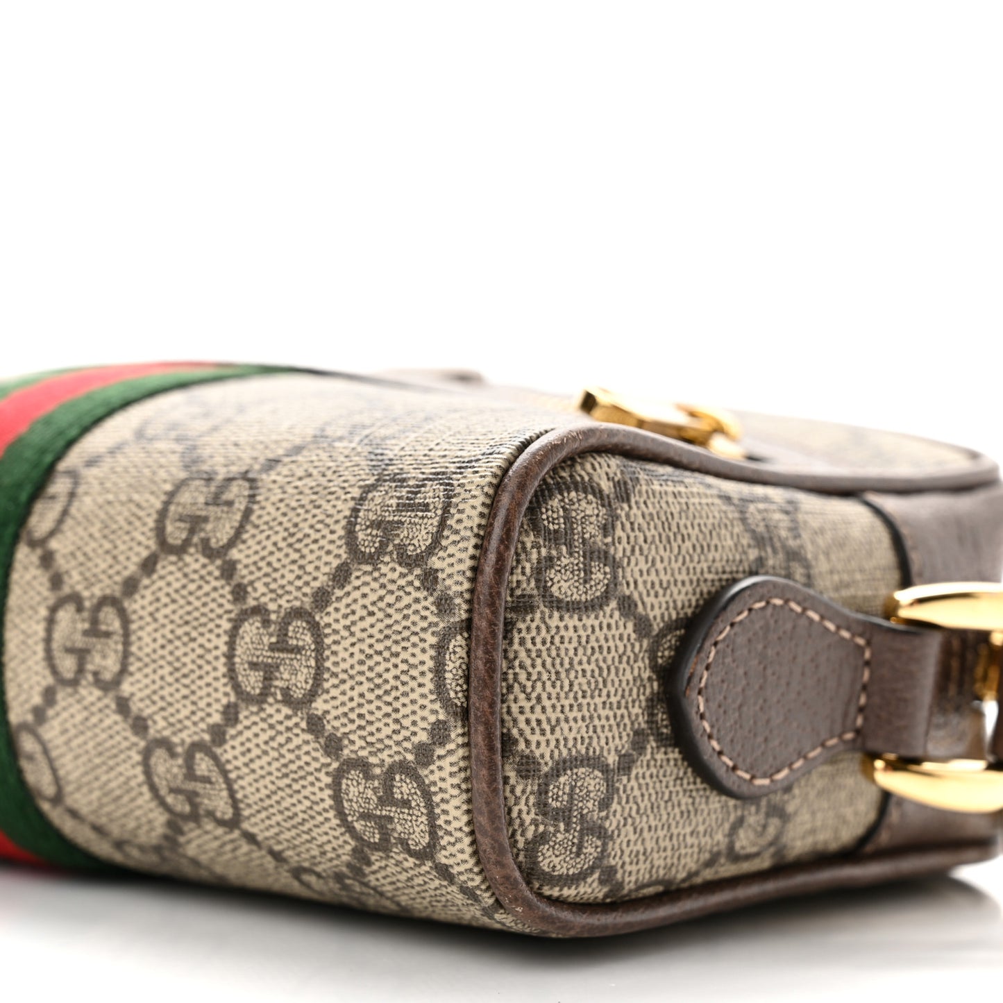 GG Supreme Monogram Web Mini Ophidia Shoulder Bag Brown