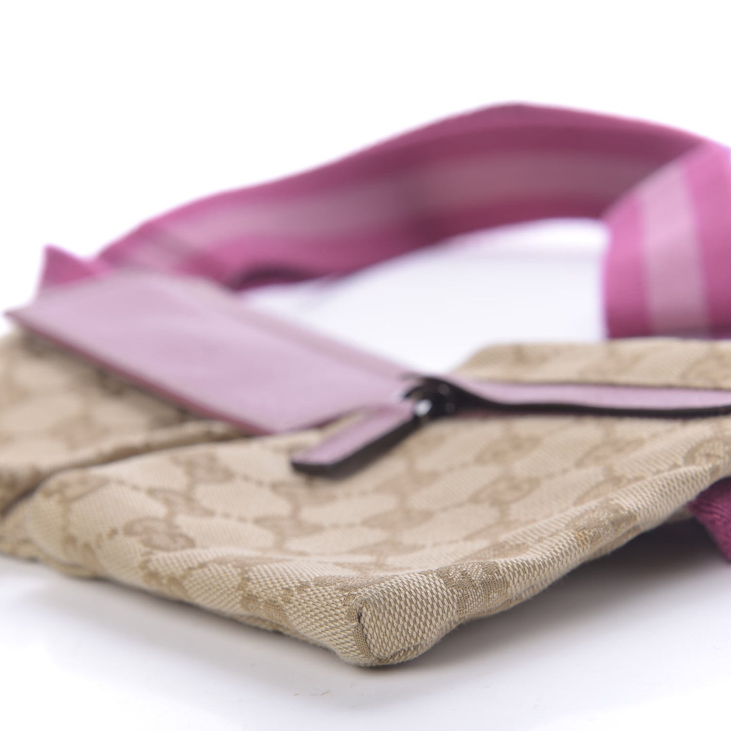 GG Monogram Web Double Pocket Belt Bag Pink