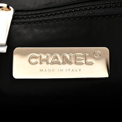 Chanel Wool Tweed Nylon Quilted Flap Bag Beige Black 6 of 10