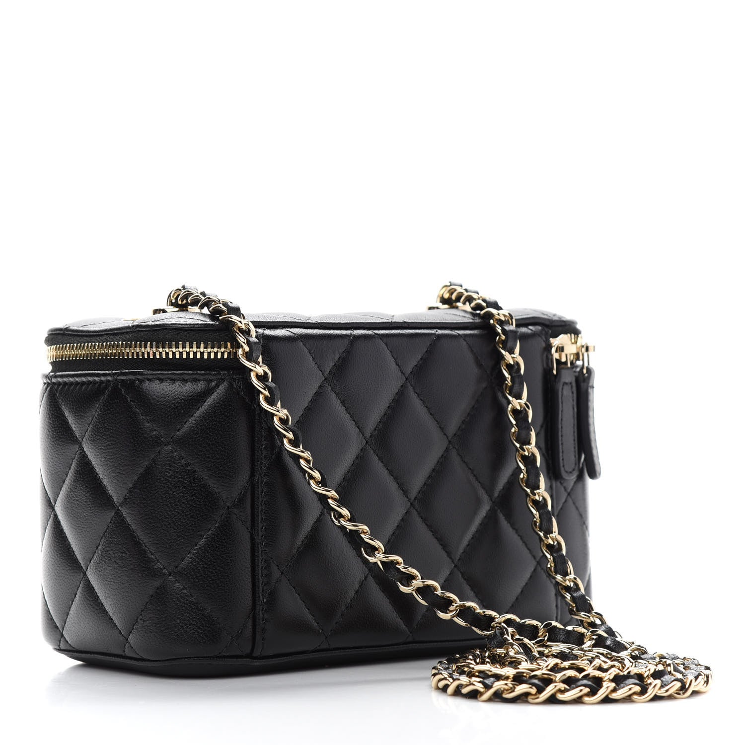 Chanel Lambskin Quilted Trendy Small Vanity Case With Chain Black 3 of 9