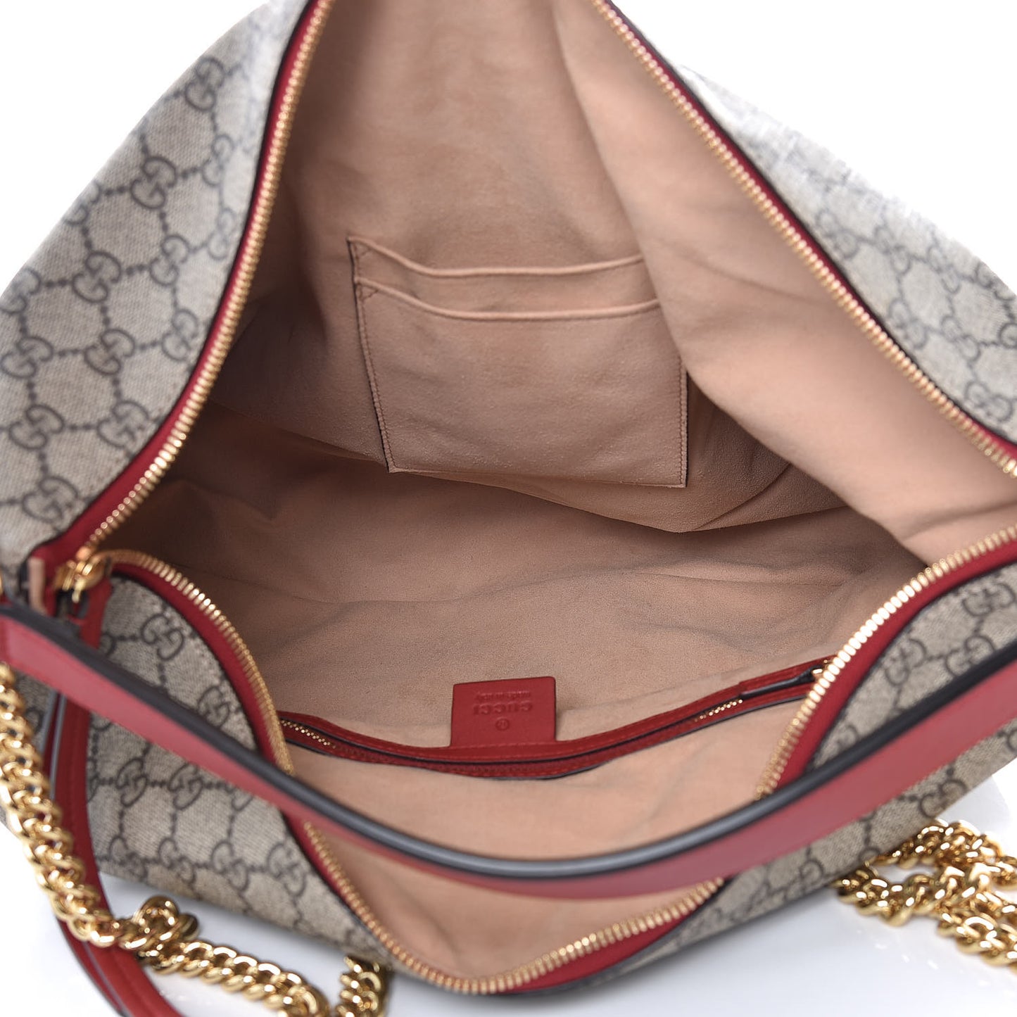 GG Supreme Monogram Large Linea A Hobo Red