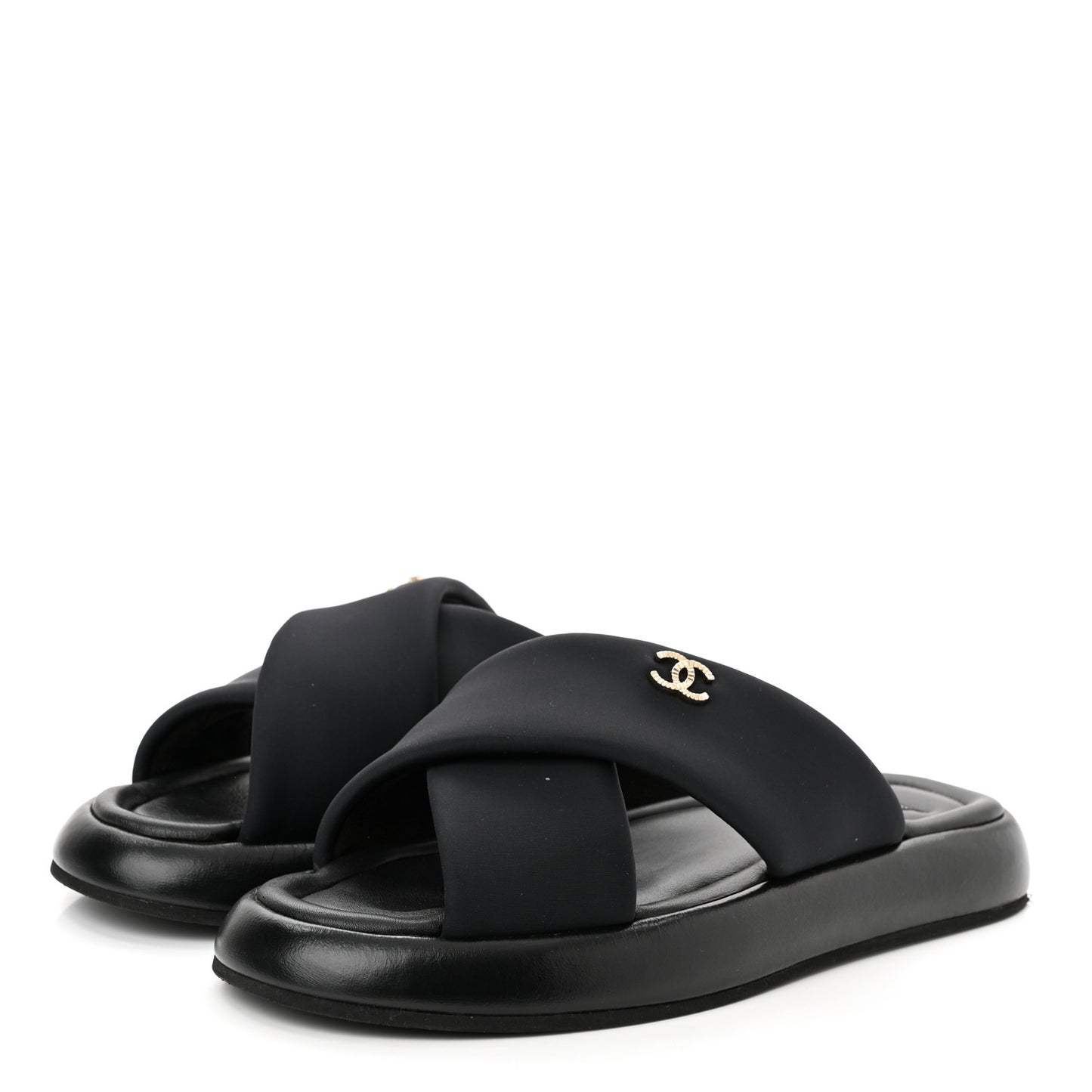Fabric CC Mules Sandals 40 Black