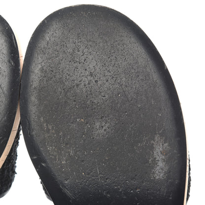 Chanel Tweed Lambskin Cork Logo Mules 38 Black 10 of 13