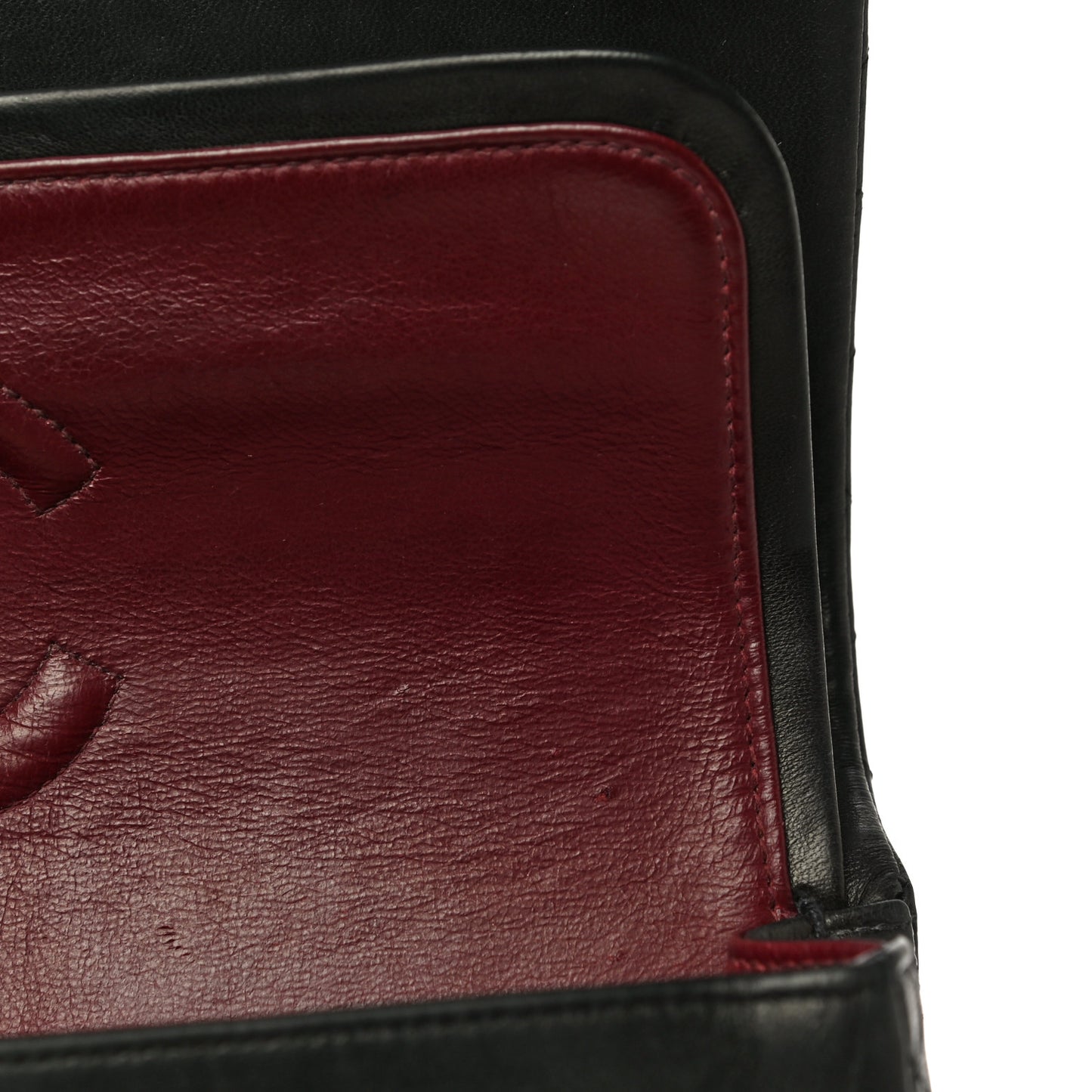 Lambskin Quilted Medium Double Flap Black