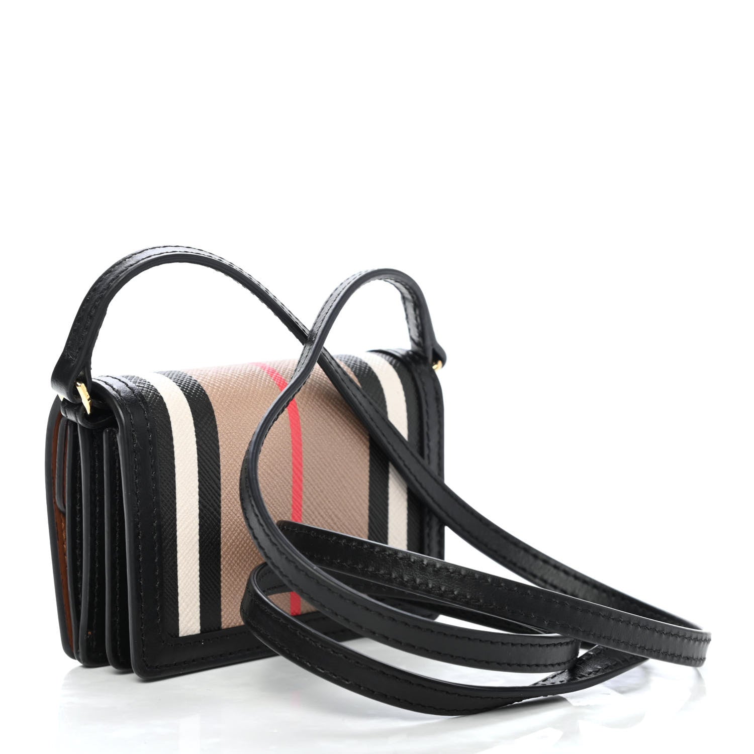 Burberry Calfskin House Check Card Case with Strap 2 of 4