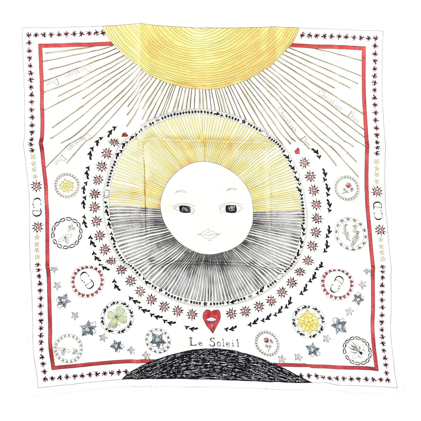 Silk Le Soleil Tarot Square Scarf