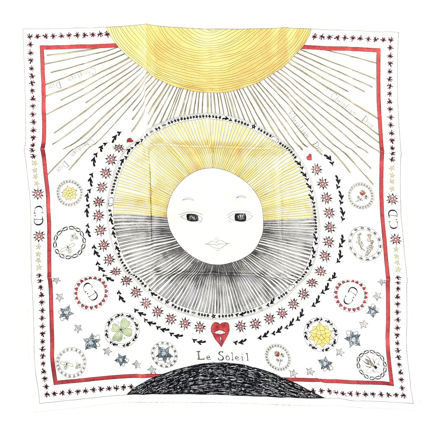 Christian Dior Silk Le Soleil Tarot Square Scarf 1 of 5
