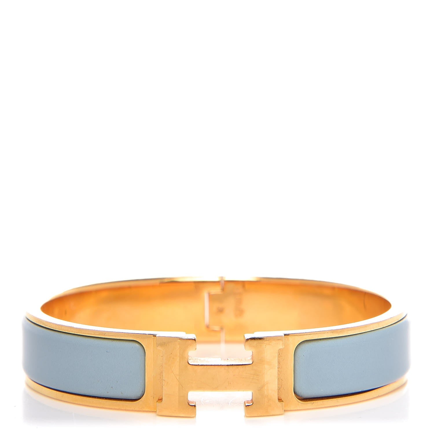 Hermes Enamel Narrow Clic Clac H Bracelet PM Aigue Marine 1 of 4