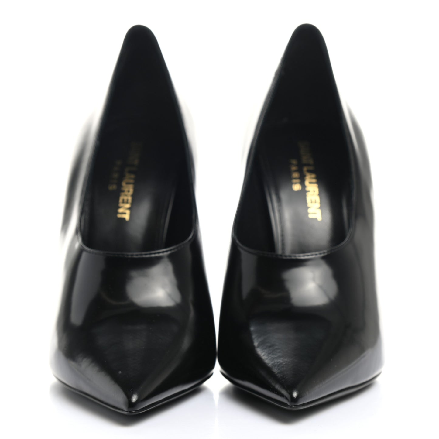 Patent Calfskin Teddy High Vamp 105 Pumps 36 Black