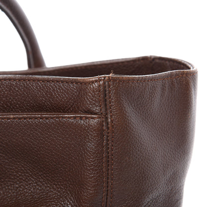 Chanel Calfskin Cerf Executive Shopper Tote Brown 15 of 28