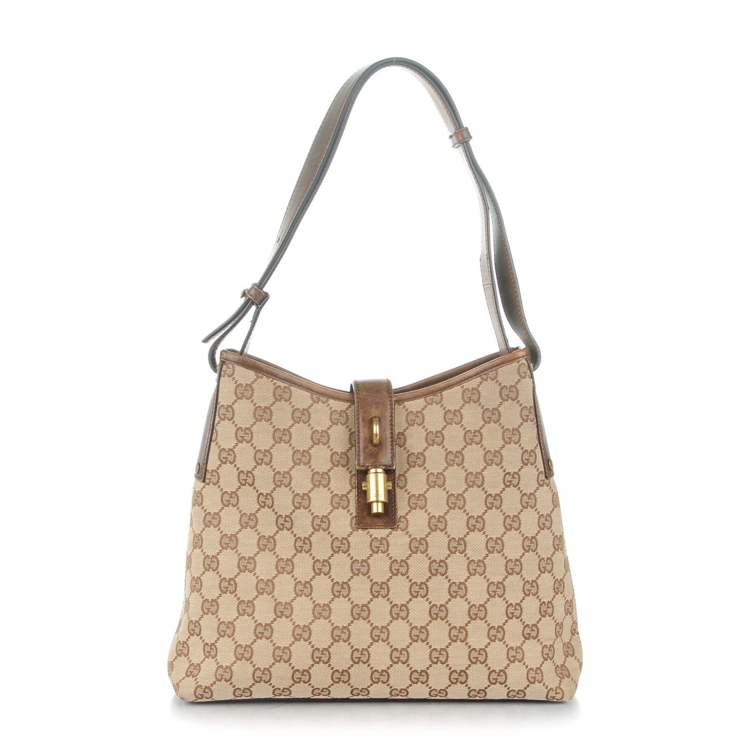Gucci Monogram Piston Shoulder Bag Dark Brown 1 of 9