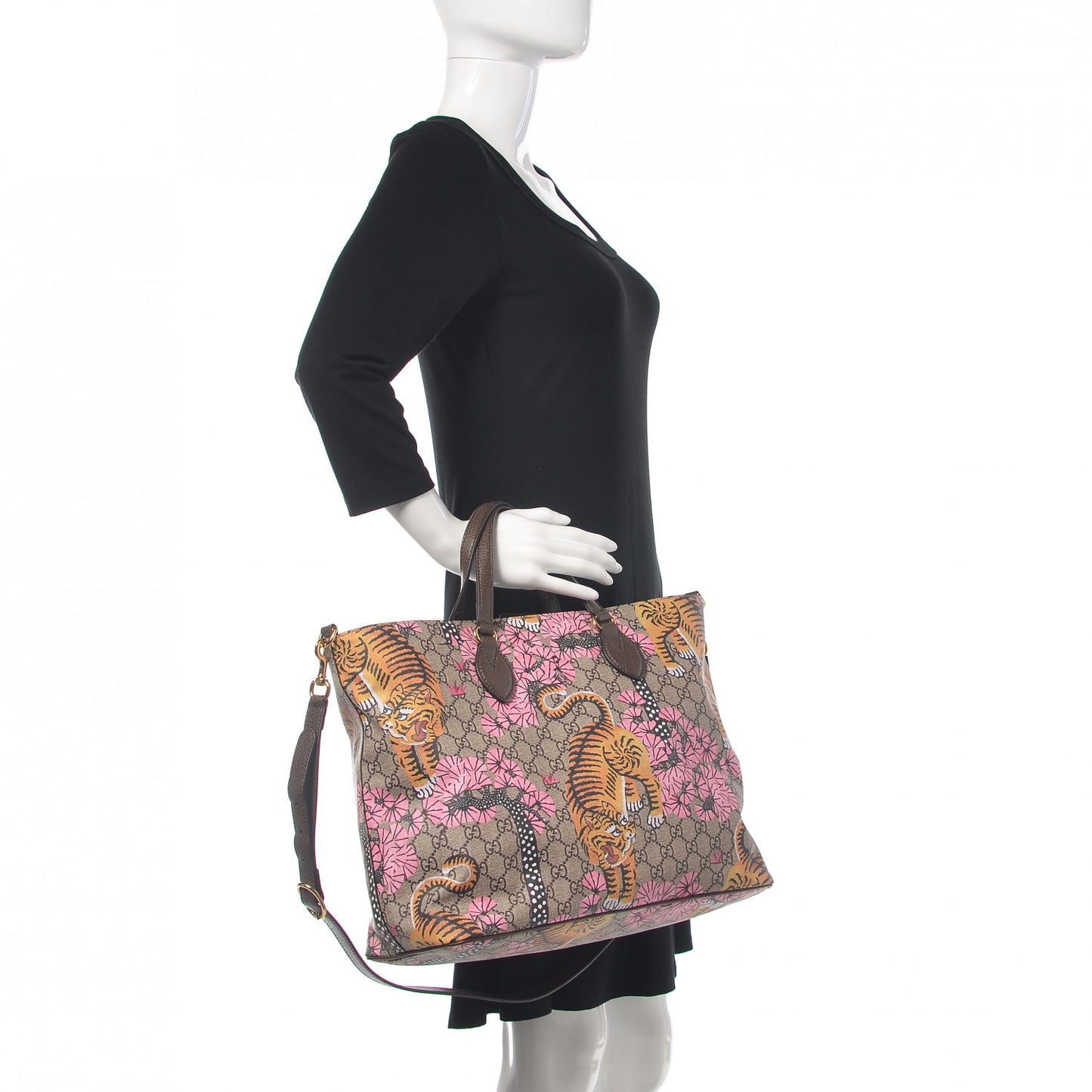Soft GG Supreme Monogram Bengal Medium Crossbody Tote Beige Pink
