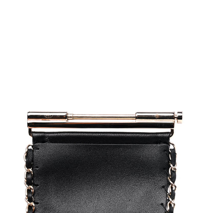 Chanel Lambskin Chain CC Cuff Bracelet Black Gold 5 of 5