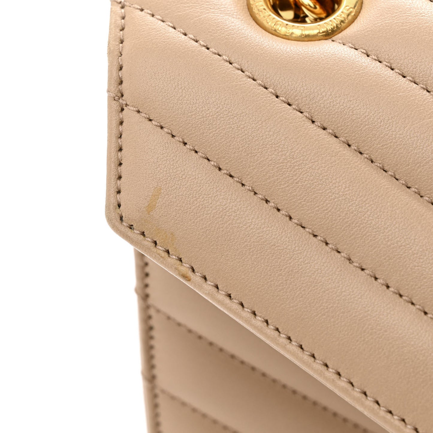 Lambskin Matelasse Chevron Medium Monogram Satchel Dark Beige