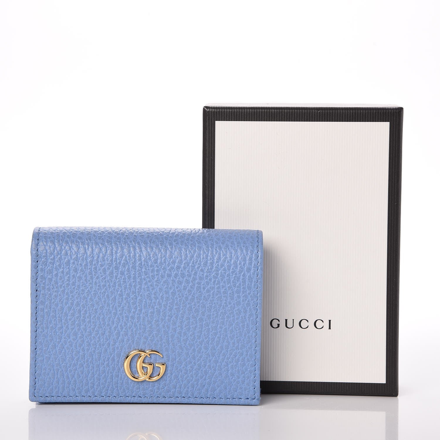 Gucci Dollar Calfskin GG Marmont Card Case Clear Sky Blue 8 of 8