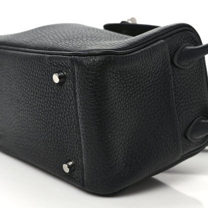 Hermes Taurillon Clemence Mini Lindy 20 Black 8 of 9