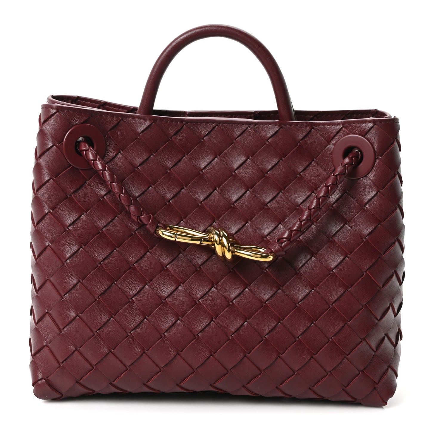 Nappa Intrecciato Small Andiamo Shoulder Bag Barolo
